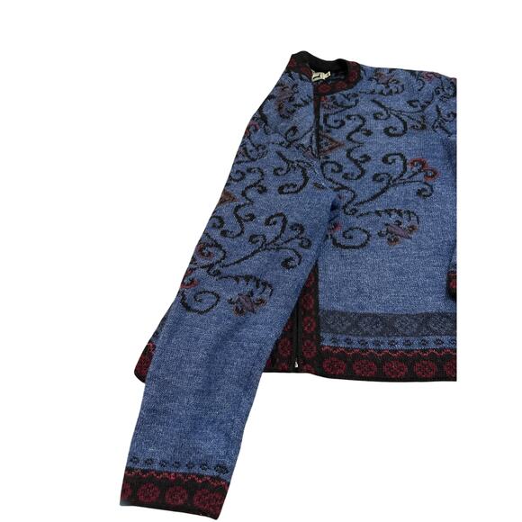 Peruvian Link Alpaca Zip Front Nordic Design Cardigan Sweater Size Medium - Picture 5 of 5